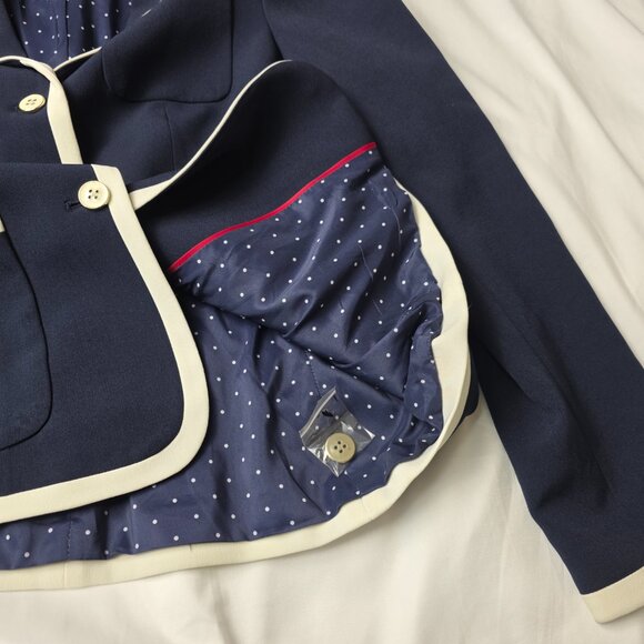 Tommy Hilfiger Navy Blazer with White Trim – Size 8 -0304 - Picture 6 of 10